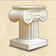 Una columna blanca estilo dórico.